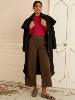 Love & Roses Red Frill Neck Long Sleeve Jersey Top Best