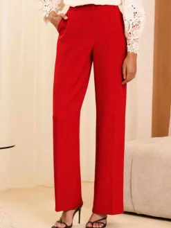 Love & Roses Red Wide Leg Trousers Hot