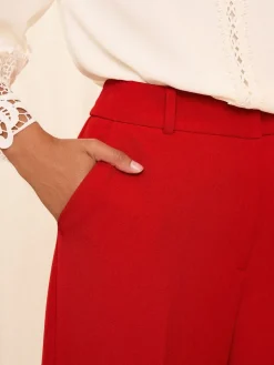 Love & Roses Red Wide Leg Trousers Hot