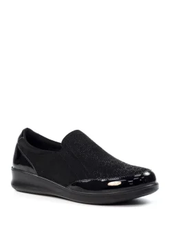 Lunar Black Hattie Wedge Shoes Outlet
