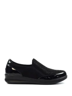 Lunar Black Hattie Wedge Shoes Outlet