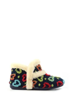 Lunar Blue Angel Heart Detail Bootie Slippers Online