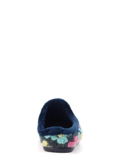 Lunar Blue Dolly Flower Mule Slippers