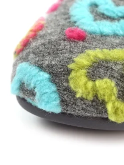 Lunar Grey Angel Heart Detail Bootie Slippers Sale