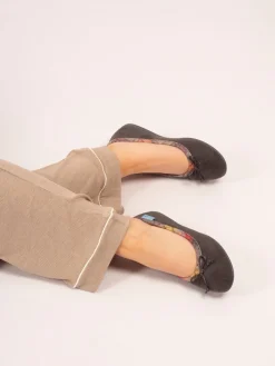 Lunar Grey Bow Tartan Trim Pump Slippers Discount