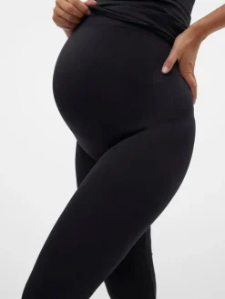 Mamalicious Maternity Seamless Leggings Black Clearance