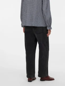 Mamalicious Black Washed Straight Leg Elasticated Waist Jeans Outlet