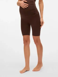 Mamalicious Maternity Seamless Leggings Dark Brown Discount