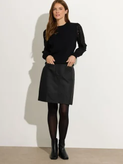 M&Co Black Coated A-Line Skirt Best