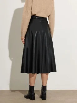 M&Co Black PU Full Skirt Hot
