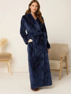 M&Co Blue Super Luxe Shawl Maxi Robe New