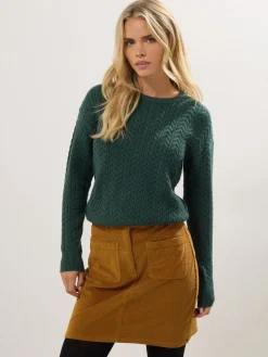 M&Co Brown Petite Cord A-Line Skirt Clearance