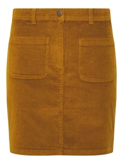 M&Co Brown Petite Cord A-Line Skirt Clearance