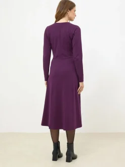 M&Co Long Sleeve Wrap Dress Purple Outlet