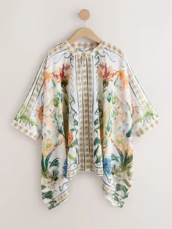 Next Printed Overhead Cover-Up Kaftan Shirt Mediterranean Scenic Sale