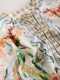 Next Printed Overhead Cover-Up Kaftan Shirt Mediterranean Scenic Sale