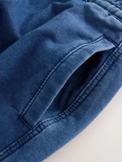 Next Barrel Leg Denim Jersey Trousers Mid Blue Best