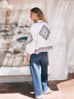 Next Boyfriend Turn Up Jeans Mid Blue Best