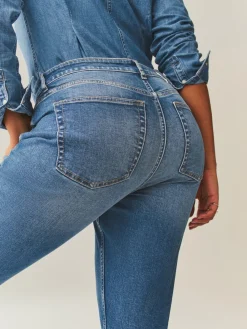 Next Mid Blue Denim Hourglass Mid Rise Stretch Slim Jeans Sale