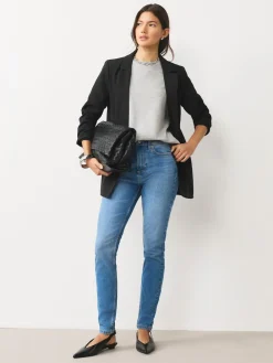 Next Mid Rise Stretch Skinny Jeans Mid Blue Denim Best