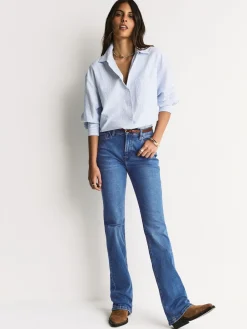 Next Mid Rise Stretch Bootcut Jeans Mid Blue Denim Best