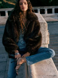 Next Mom Comfort Stretch Column Jeans Mid Blue Denim Discount