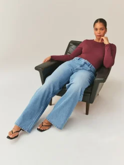 Next Hourglass Wide Leg Jeans Mid Blue Outlet