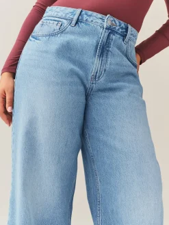 Next Hourglass Wide Leg Jeans Mid Blue Outlet