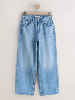 Next Hourglass Wide Leg Jeans Mid Blue Outlet