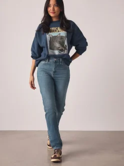 Next Slim Mid Rise Stretch Jeans Mid Blue Online