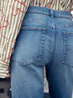 Next Stovepipe Straight Leg Jeans Mid Blue Online