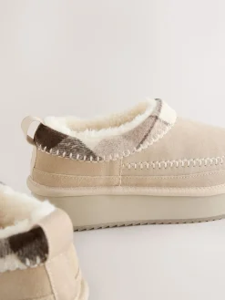 Next Forever Comfort® Leather Fur Lined Cosy Platform Shoes Mink Brown New