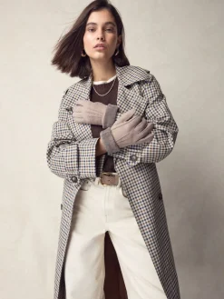 Next N. Premium Leather Sheepskin Gloves Mink Brown