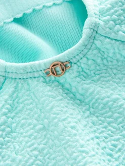 Next Mint Green Textured Ruched Side Tummy Shaping Control Swimsuit Discount