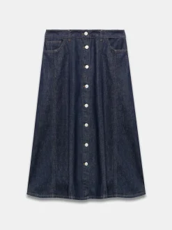 Mint Velvet Blue Denim Midi Skirt Hot