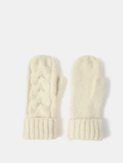 Mint Velvet Cream Cream Cable Knit Mittens Best