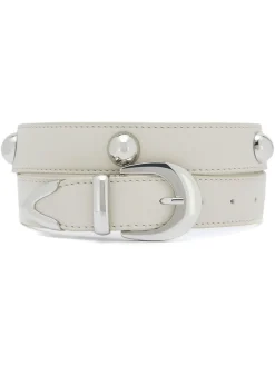 Mint Velvet Statement Leather Belt Cream Hot