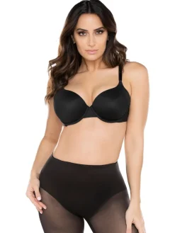 Miraclesuit Black Shapewear Sheer waistline Tummy Control Rear Lifting Boy Shorts Best