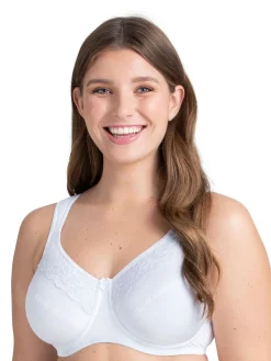 Miss Mary of Sweden Cotton Now Minimiser Underwired Bra White Clearance