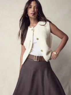 Next N. Premium Made In Italy Wide Leather Belt Mocha Brown