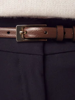 Next N. Premium Skinny Made In Italy Leather Belt Mocha Brown Outlet