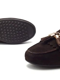 Moda in Pelle Essana Chain And Tassel Detail Moccasins Brown Discount