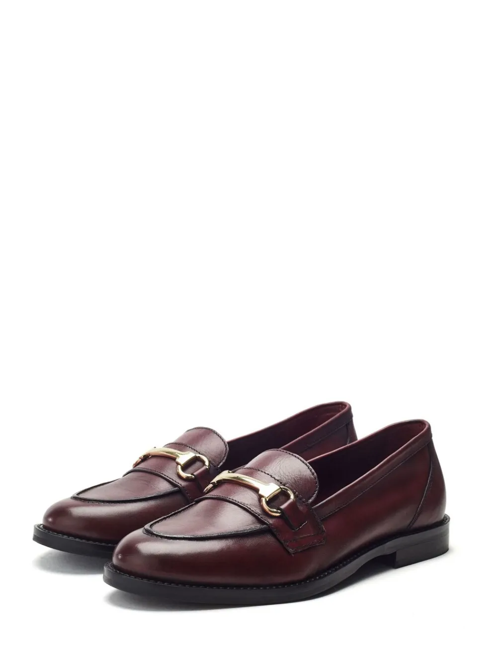 Moda in Pelle Elarra Flat Loafers With Snaffle Trim Red Clearance