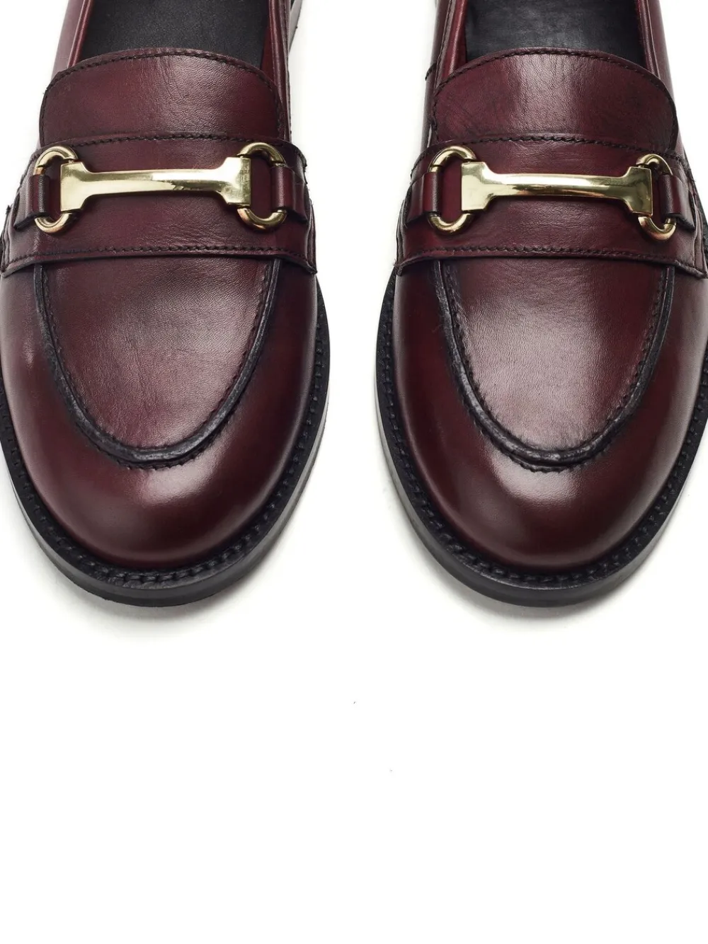 Moda in Pelle Elarra Flat Loafers With Snaffle Trim Red Clearance