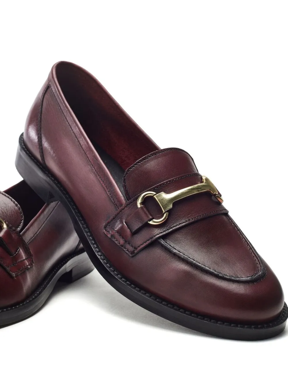 Moda in Pelle Elarra Flat Loafers With Snaffle Trim Red Clearance