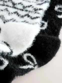 Next Mono Bow Fairisle Superhairy Cosy Socks 2 Pack