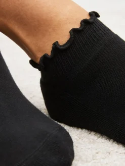 Next Monochrome Frill Top Cushion Sole Trainer Socks 4 Pack Discount