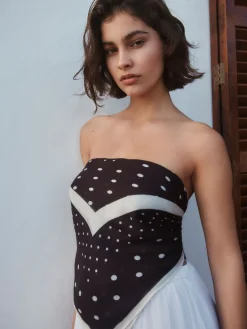 Next Monochrome Polka Dot Print Lightweight Scarf Outlet