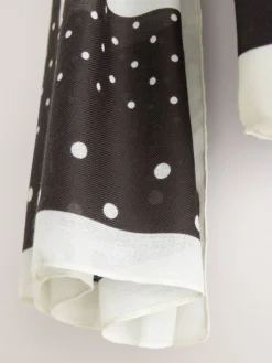 Next Monochrome Polka Dot Print Lightweight Scarf Outlet