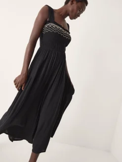 Monsoon Black Billie Embroidered Jumpsuit New